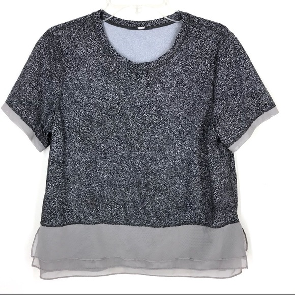 lululemon athletica Tops - Lululemon grey mesh top size 4